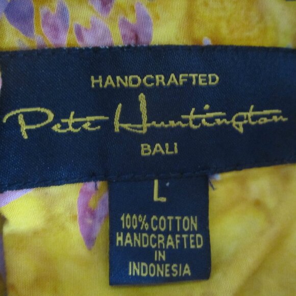 Pete HuntingtonWomens Large Sunflower Yellow Floral Cotton Shirt Handcrafted - Picture 2 of 12